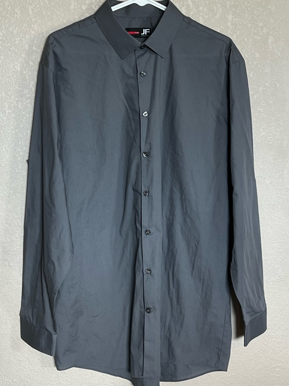 jf j.ferrar Men's Charcoal Gray Dress Shirt - Long Sleeve Button-Up